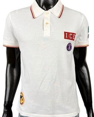Ice Iceberg Polo Uomo M Bianca Cotone Vintage