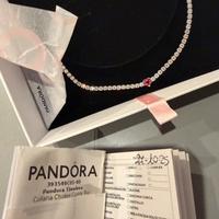 Collana pandora choker cuore rosso