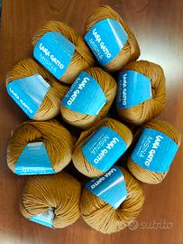 n.10 gomitoli 100% lana ocra