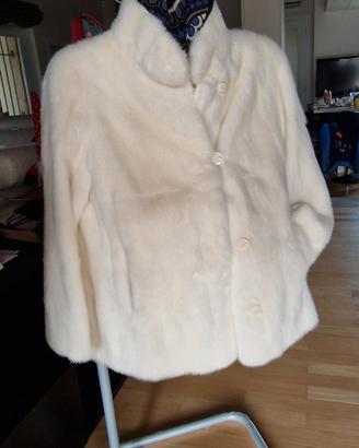 giacca pelliccia visone bianco