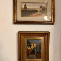 Coppia di quadri con  paesaggi di campagna