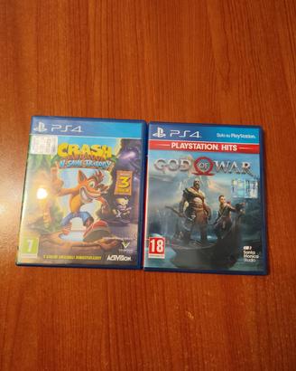 Giochi ps4 (crash trilogy + god of war)