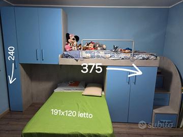 cameretta bambino bimbi letto lettino
