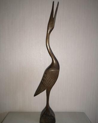 Scultura airone in legno vintage
