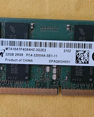Memoria RAM notebook ddr4 da 32gb