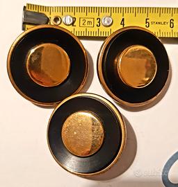 Bottoni vintage metallo e pelle