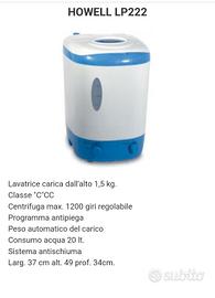 Lavatrice Howell 1,5 kg - Perfetta per piccoli spa