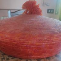 Cesto porta pane carasau in asfodelo/raffia 48 cm