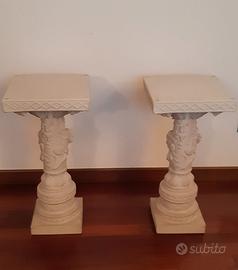 Coppia colonnine in polvere di marmo