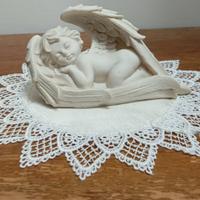 Statuetta angelo bianco in resina 