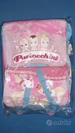 Zaino scuola vintage Paciocchini azzurro rosa NEW