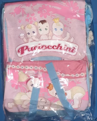 Zaino scuola vintage Paciocchini azzurro rosa NEW