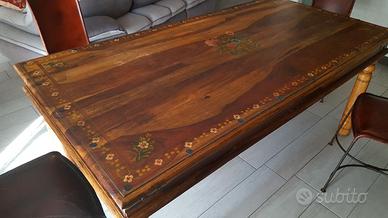 TAVOLO IN LEGNO DIPINTO
