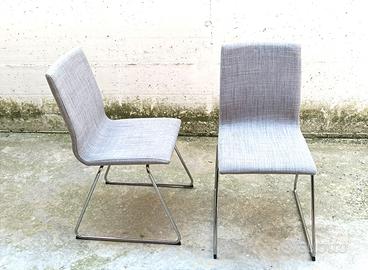 Sedie Ikea 2 pezzi Lillanas tessuto grigio chiaro