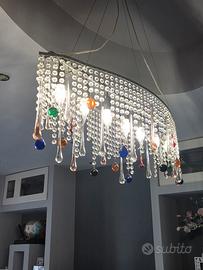 lampadariocon gocce di vetro