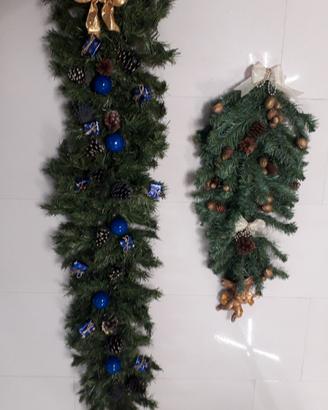 Festoni natalizi decorativi in pino
