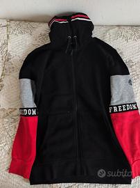 Felpa con cappuccio con scritta FREEDOM