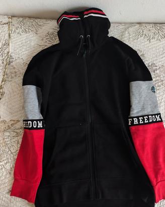 Felpa con cappuccio con scritta FREEDOM