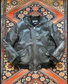 Giubbotto Schott NYC in pelle nera–bomber vintage