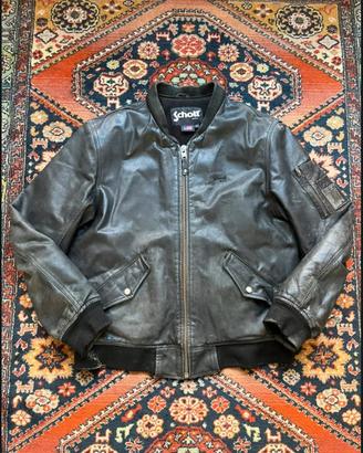 Giubbotto Schott NYC in pelle nera–bomber vintage