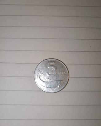 monete 5 lire 1975