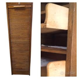 Armadio schedario archivio in legno con serrandina