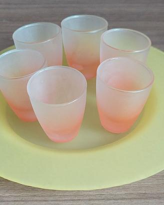 lotto 6 bicchieri liquore vetro e piatto 22 cm