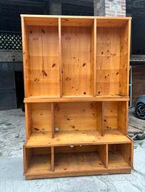 Mobile libreria porta tv pino massiccio scaffali