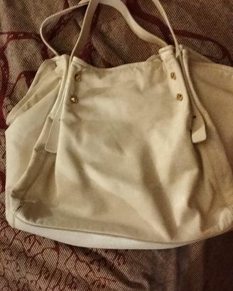 borsa pelle morbida avorio Borbonese