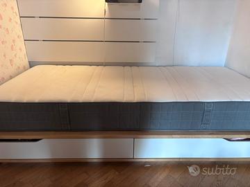 Letto Ikea Mandal + Materasso ikea Hovag 90*200