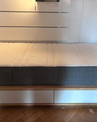 Letto Ikea Mandal + Materasso ikea Hovag 90*200