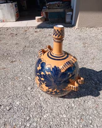 Vaso Brocca Vintage in Ceramica Decorata a Mano