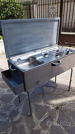 lavello e fornello 3 fuochi 