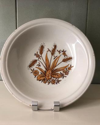 Piatto in ceramica vintage Spighe di grano, Italia