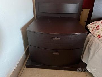 Comodini con luce led rovere Moro