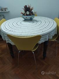 COPRITAVOLO ROTONDO IN COTONE TINTA ECRU'