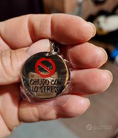 Portachiavi acciaio “Luca Barra” con scritta