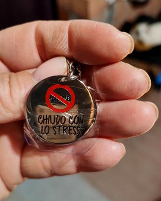 Portachiavi acciaio “Luca Barra” con scritta