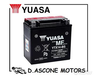 BATTERIA YUASA YTX14-BS CON ACIDO A CORREDO