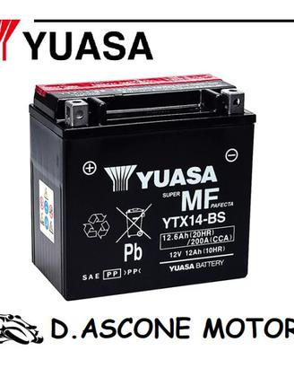 BATTERIA YUASA YTX14-BS CON ACIDO A CORREDO