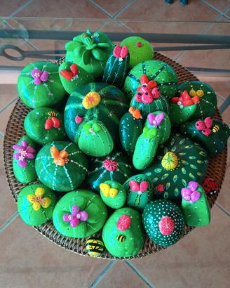 Decorazioni Cactus ( 5 pezzi)  sassi Naif