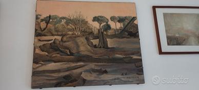 28 quadro 28- scena invernale con pini e neve