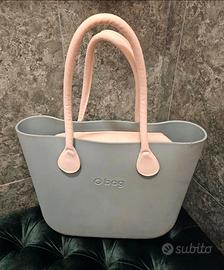 O Bag originale completa Light Blue manici bianchi