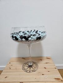 Calice in vetro design per arredo o centrotavola