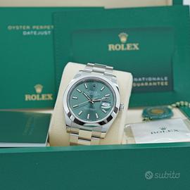 ROLEX DATEJUST 126300 41MM VERDE NUOVO MAI USATO