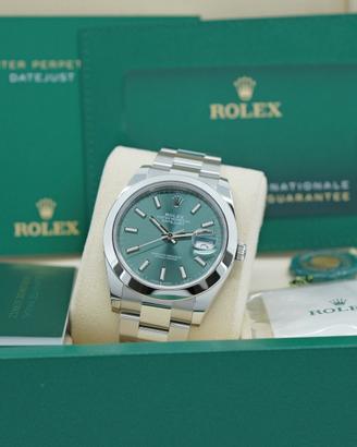 ROLEX DATEJUST 126300 41MM VERDE NUOVO MAI USATO