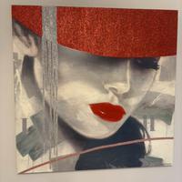 Quadro viso donna 1 metro x 1 metro