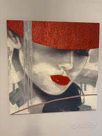 Quadro viso donna 1 metro x 1 metro