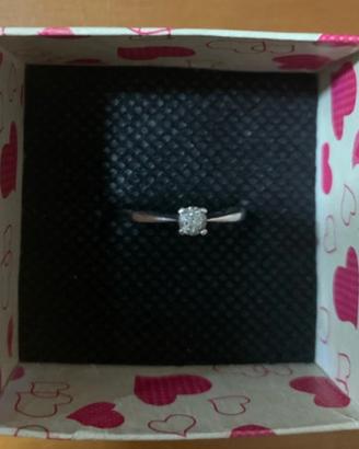 Anello solitario in argento - diametro 1.5 cm