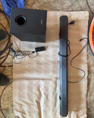Soundbar e subwoofer Sony